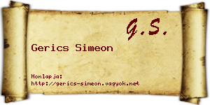 Gerics Simeon névjegykártya